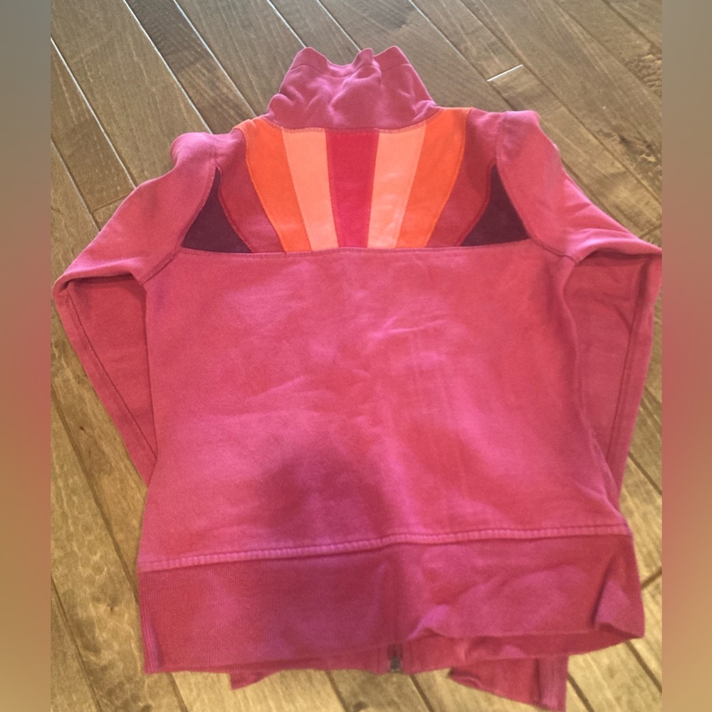 Lululemon Pink and Coral Color-Block Zip Jacket